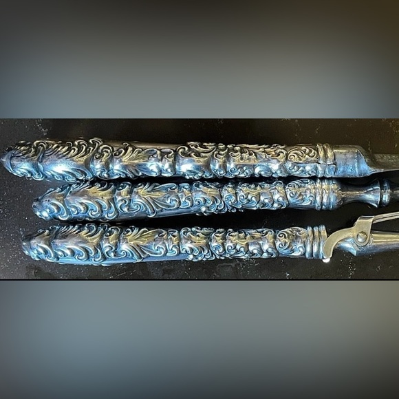 Vintage Sterling Silver Hollow Handle Carving Set (3) piece - Picture 2 of 9